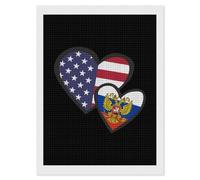 Interlocking Hearts U.S.A. Russian Flag Diamond Art Kits Accessories Full Square Drill 5D Painting Craft Home Wall Decor