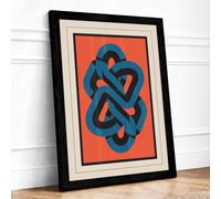 Interlocking Knot Geometric Framed Wall Art Print A4 (29.7×21cm) Black, Wall Decor for Living Room, Bedroom, Office & Home, Ready to Hang, Art Gift