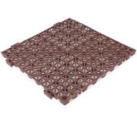 Interlocking Outdoor Garden Flooring, Interlocking Garage Floor Tiles Multicolor 30x30x1.5cm Pack Of 4-48 PCS(Brown,24PCS)