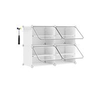 Interlocking Plastic Shoe Rack Cloud, White / 4 Slots