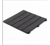 Interlocking Rubber Deck Tiles, 30x30cm Graphite Grey Outdoor Flooring, Weather-Resistant Recycled Garden Patio Pavers, Easy-Click DIY Decking for Balcony, Terrace, and Poolside, 10-Pack