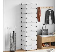Interlocking Shoe Organiser with 10 Compartments Footwear White/Black vidaXL