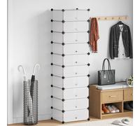 Interlocking Shoe Organiser with 10 Compartments Footwear White/Black vidaXL