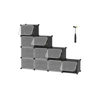 Interlocking Shoe Rack, Plastic Shoe Storage Cabinet, Black