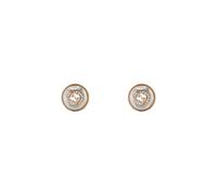 Interlocking Stud earrings in pink gold- mop- diamond- GG pavé - female - Gucci - Earrings - Yellow - ONE SIZE - Accessories ONE SIZE