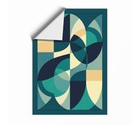 Interlocking Symmetry Mid-Century Unframed Wall Art Print A1 (84.1×59.4cm), Wall Decor for Living Room, Bedroom, Office & Home, Art Gift