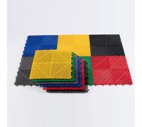 Interlocking Tile 3PCS, Window Leakproof Anti-Fall Pad 40 X 40CM Splicing, Interlocking Drainage Floor Tiles, Non-Slip Drainage Holes for Balcony, Bathroom, Pool(Green,5 PCS)