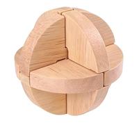 Interlocking Wood Puzzle Ball, 7x7x7cm, Geometric Design, 3D Structure, Cognitive Development, Strategy Play, Hand Eye Coordination, Mind Training