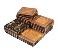 Interlocking Wooden Decking Tiles - Outdoor and Indoor Patio, Garden, Balcony - Smooth Surface Solution