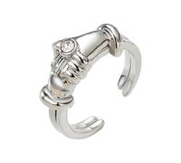 Interlockings Embraces Couple Rings Adjustable Open Shank Design Gold Silver Blending Alloy for Modern Accessories Two Tone Hug Handshake Rings