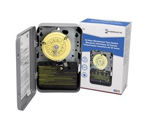 Intermatic T104 Electromechanical Timer Switch - Proven Durability, 40A Load Capacity, Versatile Scheduling, 1-12 Cycles Per Day - Manual Override, Tripper Included for Reliable Time-Based Control