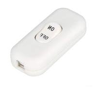 Intermediate Rocker Switch 6A 110-250V for Lamp Power Cords with Mechanical On Off Function and Compact Housing Design (White ON OFF)