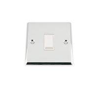Intermediate Switch 1 Gang - Polished Chrome - Classic - White Insert Plastic Switch - 10 Amp Single 1 Gang