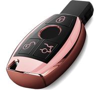 Intermerge UXINUO for Mercedes Benz Key Fob Cover, Special Rose Gold Soft TPU Key Case Cover Compatible with Mercedes Benz C E S M CLS CLK G Class Keyless Smart Key Fob_Rose Gold Color