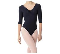 Intermezzo Sup 3/4 F Short Sleeve Leotard Black 10 Years Girl