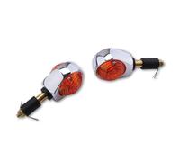 HIGHSIDER Smart Ochsenauge Bulb Bar End Indicator Body Chrome / Lens Orange (Pair), Front & Rear, yellow