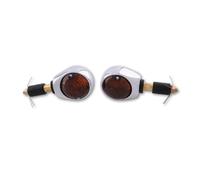 HIGHSIDER smart Ochsenauge Bulb Bar End Indicator Body Chrome / Lens Smoked (Pair), Front