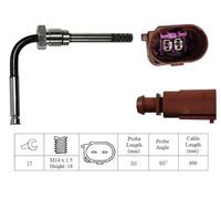 Intermotor Exhaust Gas Temp Sensor D-Shape 530 mm Compatible With VW Touareg 2010-2018 27259 LXT262 LGS7139