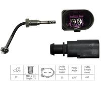 Intermotor Exhaust Gas Temp Sensor D-Shape 820 mm Compatible With Seat Cordoba 2002-2009 27322 LXT306 LGS7182