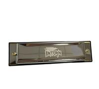Intern KEY C 10 Hole Diatonic Blues Mouth Organ Harmonica for Professional Player, with case and cleaning cloth (Silver) (INT-HA01C)