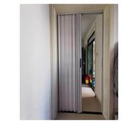 Internal Bathroom Accordion Door with Lock, Aluminum Temporary Room Divider, Heavy Duty Multifold Space-saving Interior Door for Entryway