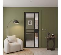 Internal Black Laminate Glazed Crittal Door with Clear Glass - Pre-Finished - 1981 x 838 x 35mm - Milton - XL Joinery