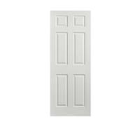 Internal Door 1981 x 762mm 6 Panel White Primed Moulded Door Trimmable Reversible Interior Door Traditional Panel Design