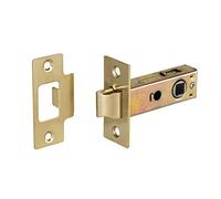 Internal Door Mortice Tubular Latch Catch Lever with Bolt Through Fixings 2.5" (64mm) Polished Brass