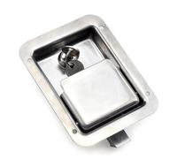Internal External Double Door Press Type Embedded Stainless Steel Panel Equipment Passage Car Lock 1Pcs