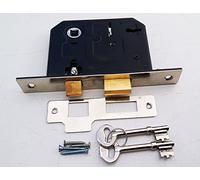 Internal External Nickle Plated mortice 3 Lever Mortise sash Door Lock in 76mm with 2keys