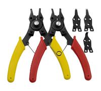 Internal External Nipper - Split Fastener Remover, Circlip Hand Pliers, Interchangeable Head | Maintenance Kit, Manual Instrument for Vehicle Maintenance Engineering DIY Project Craft