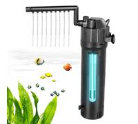 Internal Fish Tank Filter, Aquarium Filter with UV Steriliser Turns Green Water to Clear, 650L/H 6W Aquarium Filter Pump, 5-in-1 Filter Pump for 150L Fish Tank, Flow Rate and Direction Adjustable