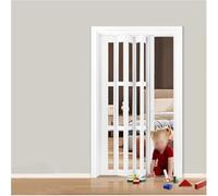Internal Folding Door Water Resistant & Durable PVC Foldable Sliding Door with Magnetic Closure & Handles Space-Saving Concertina Door Suitable as Room Divide,1,90 * 190cm/35.4 * 74.8in
