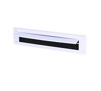 Internal Letter Box Draught Excluder Cover With Brushes & Flap - White PVC