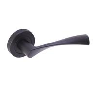 Internal Matt Black Lever Door Handle with Latch and Hinges Pack - 65mm Latch - Sesia - XL Joinery
