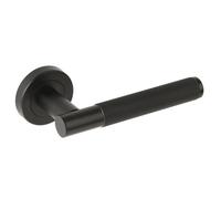 Internal Matt Black Lever Fire Door Handle with Latch and Hinges Pack - 75mm Latch - Livenza - XL Joinery