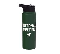 Internal Meeting Work Mode Mute Symbol Office Humor Stainless Steel Insulated Water Bottle
