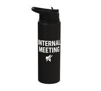 Internal Meeting Work Mode Mute Symbol Office Humor Stainless Steel Insulated Water Bottle