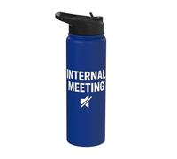 Internal Meeting Work Mode Mute Symbol Office Humor Stainless Steel Insulated Water Bottle
