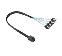 Internal Mini SAS SFF-8087/SFF8643 SlimSAS SFF8654 Host To Target 4 SATA 3.0 Hard Disk Motherboard Server Data Fanout Raid Cable(0.5m,SFF-8643 to 4SATA)
