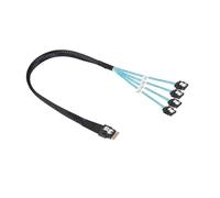 Internal Mini SAS SFF-8087/SFF8643 SlimSAS SFF8654 Host To Target 4 SATA 3.0 Hard Disk Motherboard Server Data Fanout Raid Cable(0.5m,SFF-8654 to 4SATA)