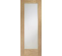 Internal Oak FD30 Fire Door with Clear Glass - Pre-Finished - 1981 x 686 x 44mm - Pattern 10 - XL Joinery