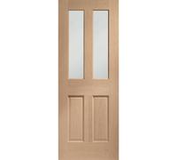 Internal Oak FD30 Fire Door with Clear Glass - Pre-Finished - 1981 x 762 x 44mm - Victoria - XL Joinery