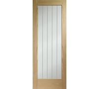 Internal Oak Fully-Glazed Cottage Door with Clear Etched Glass - Pre-Finished - 1981 x 762 x 35mm - Suffolk Premium - XL