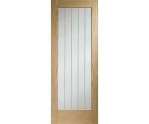 Internal Oak Fully-Glazed Cottage Door with Clear Etched Glass - Unfinished - 1981 x 838 x 35mm - Suffolk Essential - XL