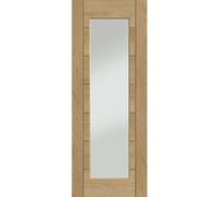 Internal Oak Fully-Glazed Door with Clear Glass - Pre-Finished - 1981 x 762 x 35mm - Palermo Premium - XL Joinery