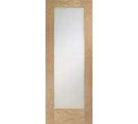 Internal Oak Fully-Glazed Door with Frosted Glass - Unfinished - 1981 x 838 x 35mm - Pattern 10 - XL Joinery
