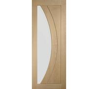 Internal Oak Glazed FD30 Fire Door with Clear Glass - Unfinished - 1981 x 686 x 44mm - Salerno - XL Joinery