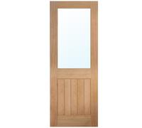 Internal Oak Half-Glazed Cottage Door with Clear Glass - Pre-Finished - 1981 x 686 x 35mm - Mexicano - Dalby