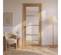 Internal Oak Laminate Glazed Crittal Door with Clear Glass - Pre-Finished - 1981 x 762 x 35mm - Brent - XL Joinery
